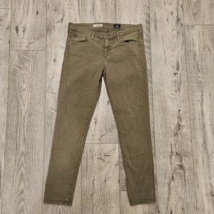 AG Adriano Goldschmied Olive Green The Steve Ankle Slim Straight 30R